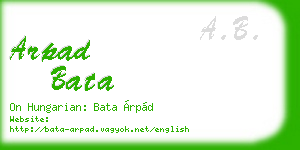 arpad bata business card